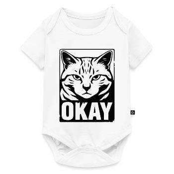 Okay Cat Annoyed Black White Design - Baby Premium short-sleeve bodysuit - white - Front