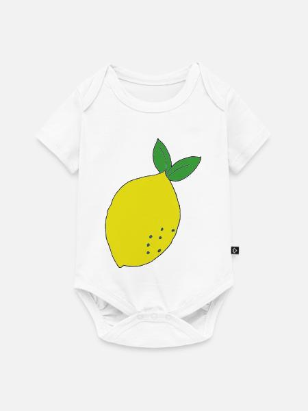 Zitrone Leuchtendes Muster - Baby Premium Kurzarmbody - Weiß