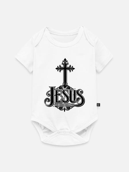 Jesus Kreuz - Baby Premium Kurzarmbody - Weiß
