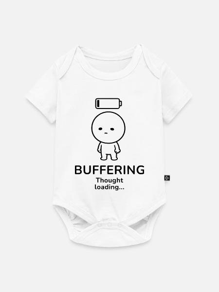 Buffering – Thought Loading | Overthinker Mood - Baby Premium Kurzarmbody - Weiß