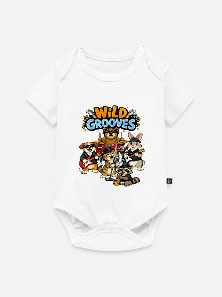 Wild Grooves: Animal Band - Baby Premium Kurzarmbody - Weiß