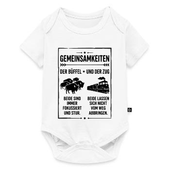 Büffel und Zug - Baby Premium Kurzarmbody - Weiß - Vorne