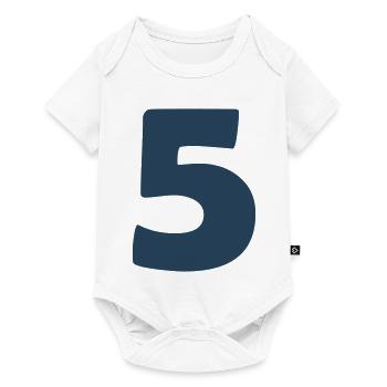 5_zahl- - Baby Premium Kurzarmbody - Weiß - Vorne