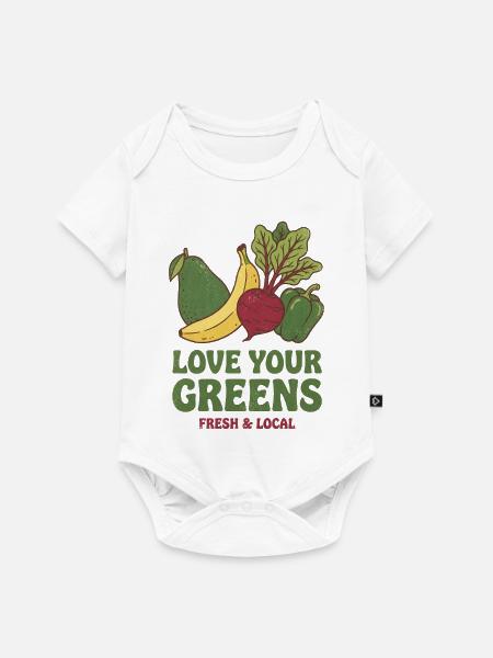 Liebe dein Gemüse Frisch Lokal - Baby Premium Kurzarmbody - Weiß