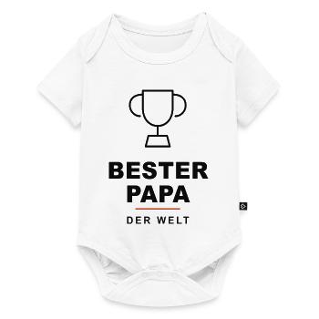 Bester Papa der Welt Trophäe - Baby Premium Kurzarmbody - Weiß - Vorne