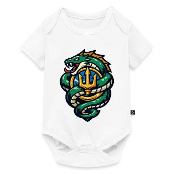 Drache mit Dreizack-Emblem - Baby Premium Kurzarmbody - Weiß - Vorne