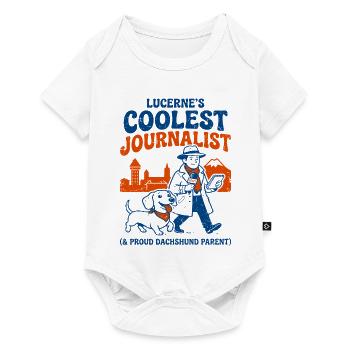 Lucernes Reporter-Dackel - Baby Premium Kurzarmbody - Weiß - Vorne