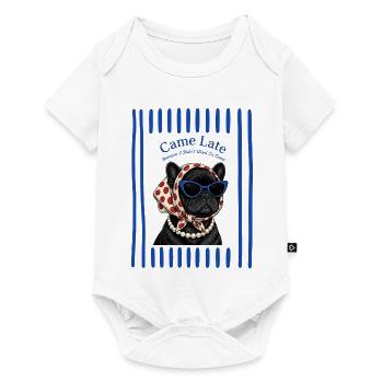 French Bulldog Came Late Retro Humor - Baby Premium short-sleeve bodysuit - white - Front