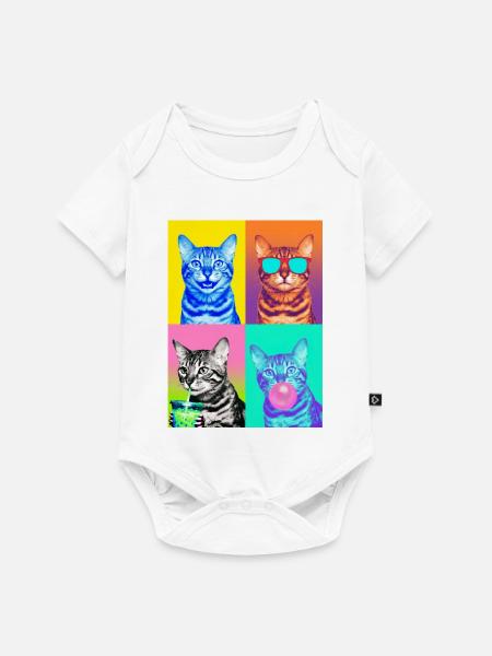Katzen Bengal Katze - Baby Premium Kurzarmbody - Weiß
