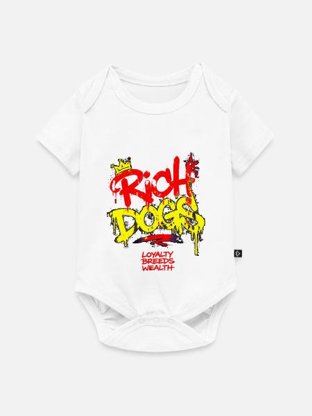 Rich Dogs Graffiti-Krone - Baby Premium Kurzarmbody - Weiß
