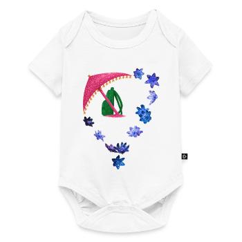 Glittering umbrella and flower ring - Baby Premium short-sleeve bodysuit - white - Front