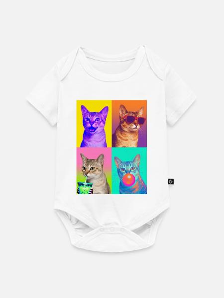 Katzen Singapura Katze - Baby Premium Kurzarmbody - Weiß