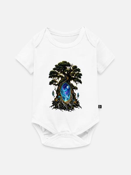 Weltenbaum Portal Nacht - Baby Premium Kurzarmbody - Weiß