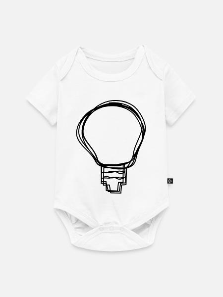 Glühbirne handgezeichnet - Baby Premium Kurzarmbody - Weiß