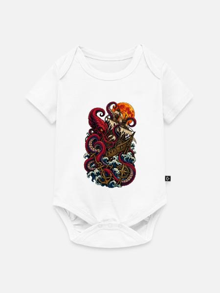 Kreuzfahrt des Kraken - Baby Premium Kurzarmbody - Weiß