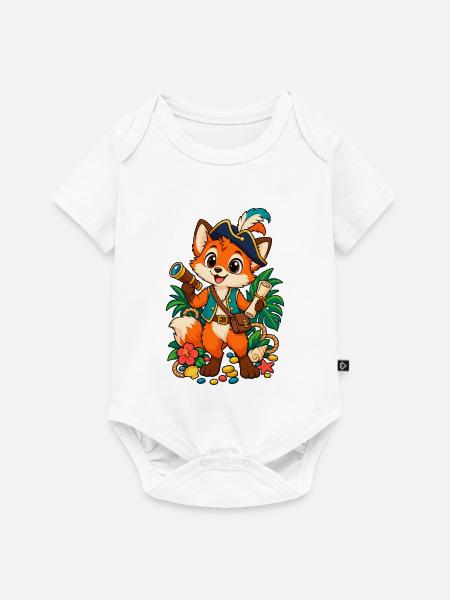 Piratischer Fuchsabenteurer - Baby Premium Kurzarmbody - Weiß