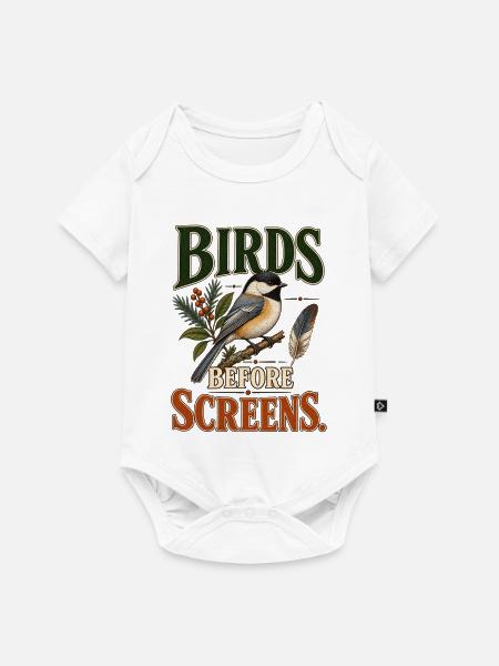 Birds Before Screens - Baby Premium Kurzarmbody - Weiß