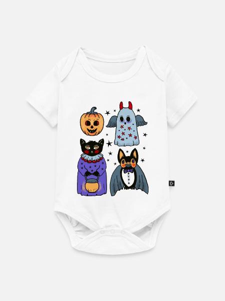 Halloween Kostüm Party - Baby Premium Kurzarmbody - Weiß