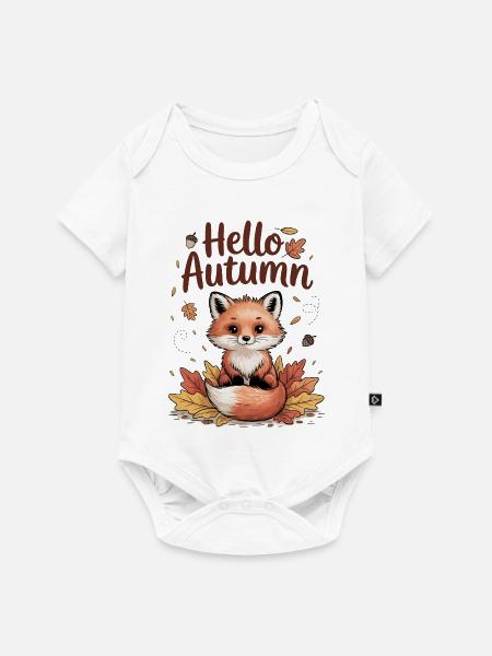 Hallo Herbst - Baby Premium Kurzarmbody - Weiß