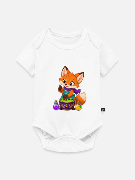 Zauberfuchs im Kessel - Baby Premium Kurzarmbody - Weiß