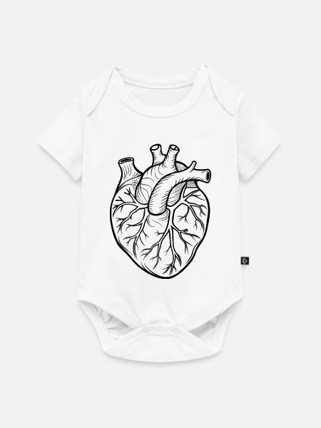 Anatomisches Herz - Baby Premium Kurzarmbody - Weiß