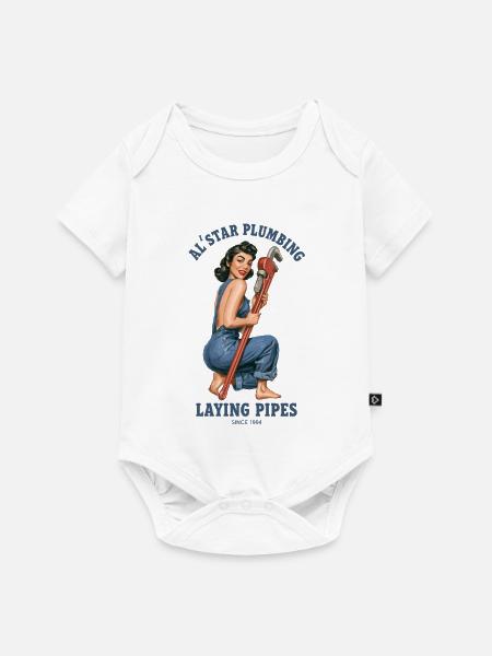 Al'star plumbing - Baby Premium Kurzarmbody - Weiß