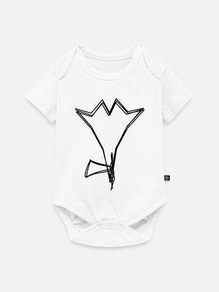 Enzian handgezeichnet - Baby Premium Kurzarmbody - Weiß