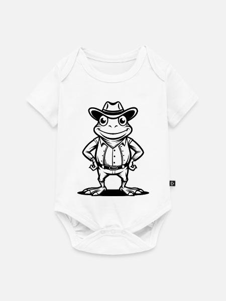 Cowboy-Frosch - Baby Premium Kurzarmbody - Weiß