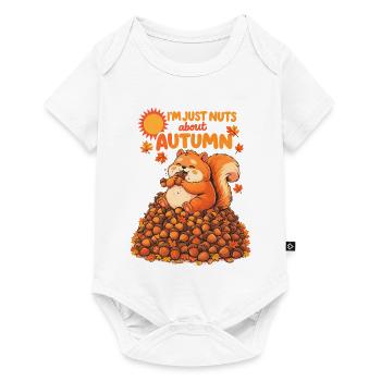 Nuts About Autumn | Dickes Eichhörnchen Design - Baby Premium Kurzarmbody - Weiß - Vorne