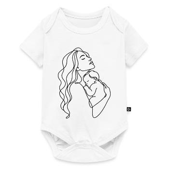 Mama & Baby Line Art - Baby Premium Kurzarmbody - Weiß - Vorne