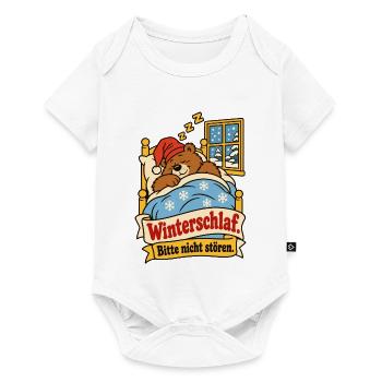 Winterschlaf Bitte nicht stören - Baby Premium Kurzarmbody - Weiß - Vorne