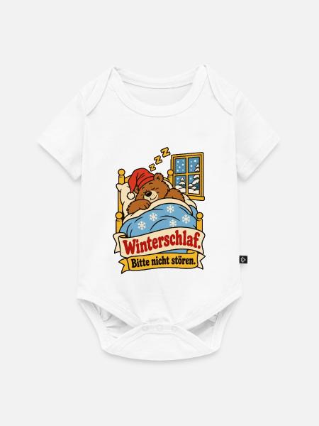 Winterschlaf Bitte nicht stören - Baby Premium Kurzarmbody - Weiß