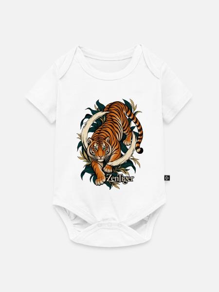 ZenTiger: Tiger im Zen-Kreis - Baby Premium Kurzarmbody - Weiß
