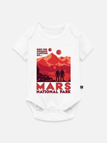 Mars-Nationalpark mit roter Berglandschaft - Baby Premium Kurzarmbody - Weiß