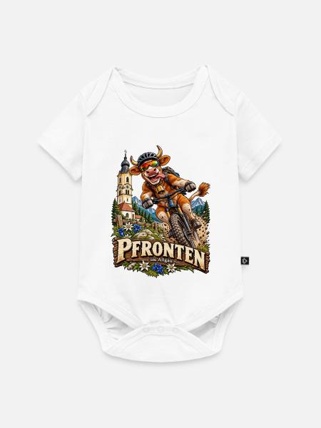 Pfronten - Kuhbiker im Allgäu - Baby Premium Kurzarmbody - Weiß