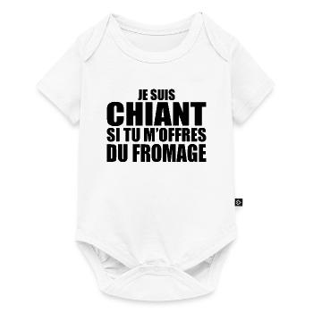Homme qui adore : Fromage. Design Drôle Humour - Body à manches courtes Premium Bébé - blanc - Devant