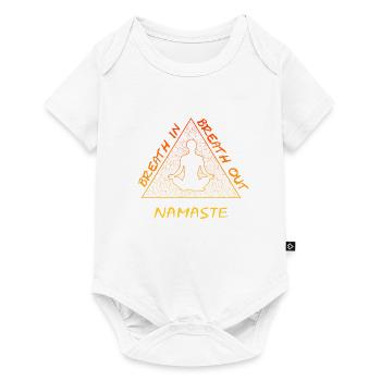 Breath in Breath out Namaste - Baby Premium Kurzarmbody - Weiß - Vorne