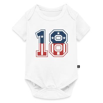 Nummer 18 USA - Baby Premium Kurzarmbody - Weiß - Vorne