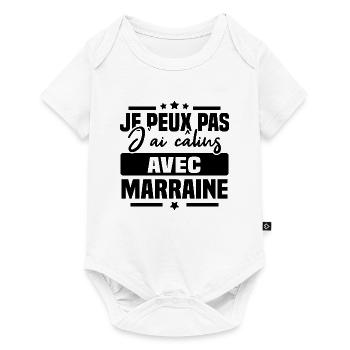 Je peux pas j'ai câlins avec marraine - Body à manches courtes Premium Bébé - blanc - Devant