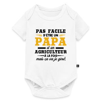 Papa et un agriculteur - Body à manches courtes Premium Bébé - blanc - Devant