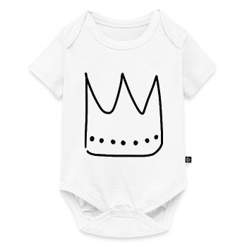 Emoji crown crowns sketch black - Baby Premium short-sleeve bodysuit - white - Front