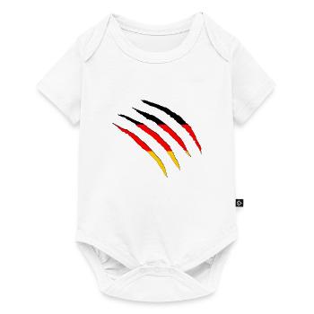 Deutschland aufgerissen Germany Nationalflagge - Baby Premium Kurzarmbody - Weiß - Vorne