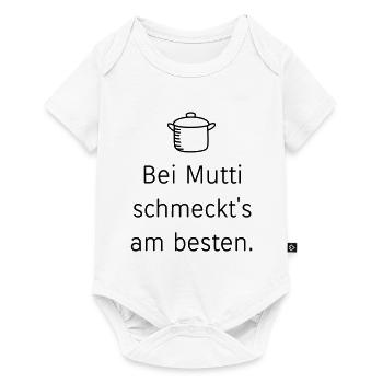 Bei Mutti schmeckt's am besten - Baby Premium Kurzarmbody - Weiß - Vorne