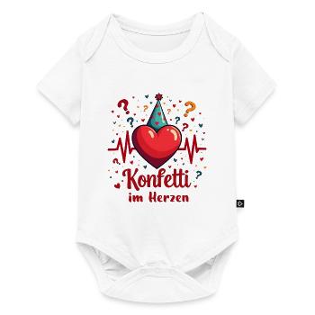 Karneval Herzschlag - Konfetti - Baby Premium Kurzarmbody - Weiß - Vorne