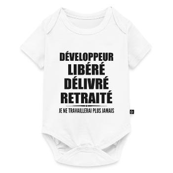 Développeur célèbre sa retraite avec humour cadeau - Body à manches courtes Premium Bébé - blanc - Devant