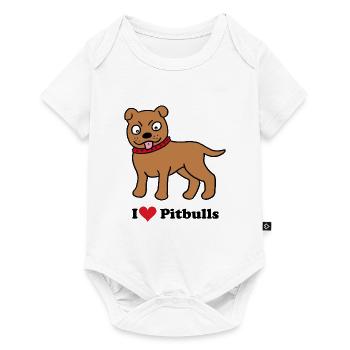 Chien, pit-bull - Body à manches courtes Premium Bébé - blanc - Devant