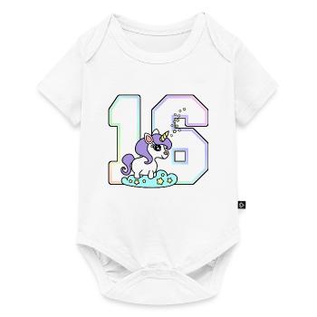 16 Nombre Licorne Unicorne unicorn - Body à manches courtes Premium Bébé - blanc - Devant