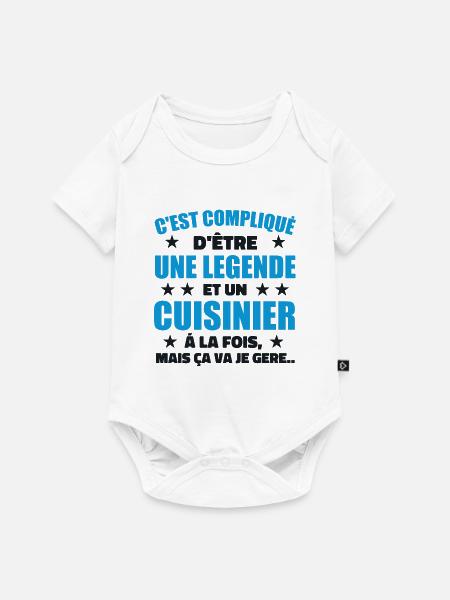 Legend & Cook Cook Geschenkidee - Baby Premium Kurzarmbody - Weiß