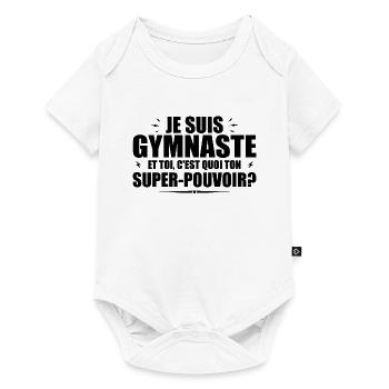 Ich bin Turnerin. Was ist deine Superkraft? - Baby Premium Kurzarmbody - Weiß - Vorne
