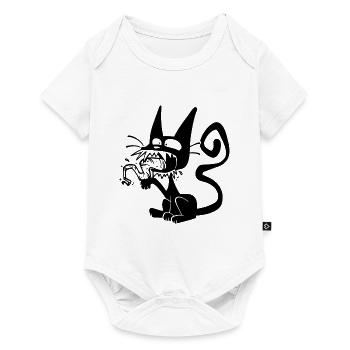 Blaack Cat licking paw - Body à manches courtes Premium Bébé - blanc - Devant